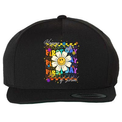 Happy First Day Of School Cute Funny Back To School Wool Snapback Cap