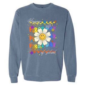 Happy First Day Of School Cute Funny Back To School Garment-Dyed Sweatshirt