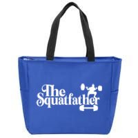 Happy FatherS Day The Squat Father Weightlifting Dad Gift Zip Tote Bag