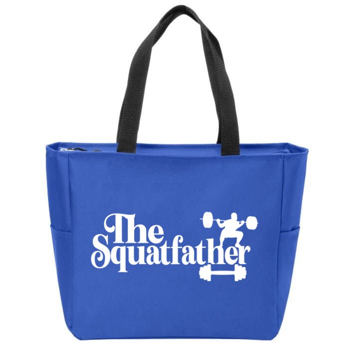 Happy FatherS Day The Squat Father Weightlifting Dad Gift Zip Tote Bag