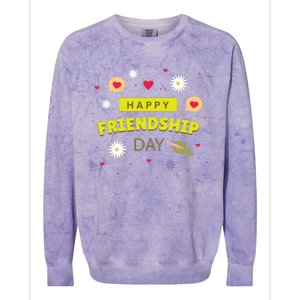 Happy Friendship Day Celebration Graphic Colorblast Crewneck Sweatshirt