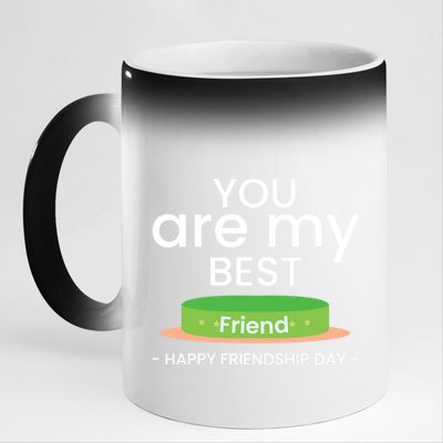 Happy Friendship Day Celebration 11oz Black Color Changing Mug