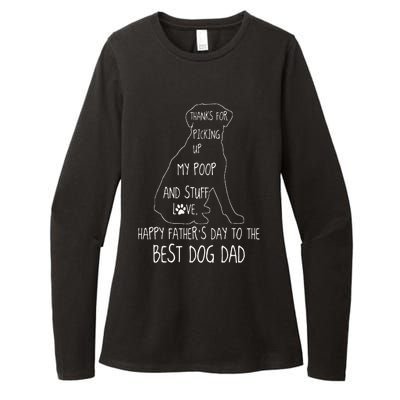 Happy Fathers Day Dog Dad Thanks For Picking Up My Poop Womens CVC Long Sleeve Shirt