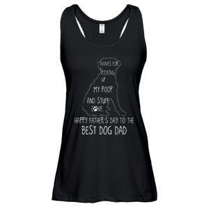 Happy Fathers Day Dog Dad Thanks For Picking Up My Poop Ladies Essential Flowy Tank