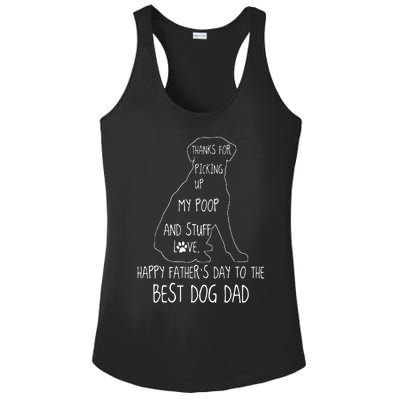 Happy Fathers Day Dog Dad Thanks For Picking Up My Poop Ladies PosiCharge Competitor Racerback Tank