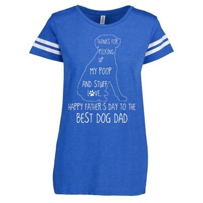 Happy Fathers Day Dog Dad Thanks For Picking Up My Poop Enza Ladies Jersey Football T-Shirt