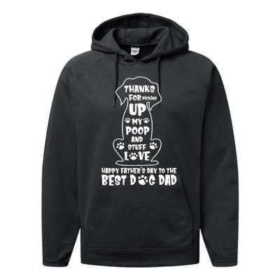 Happy FatherS Day Dog Dad Performance Fleece Hoodie