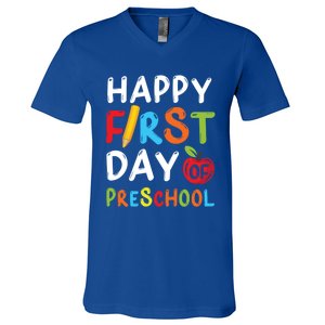 Happy First Day Of Preschool Student Teacher Preschool Gift V-Neck T-Shirt