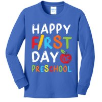 Happy First Day Of Preschool Student Teacher Preschool Gift Kids Long Sleeve Shirt