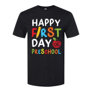 Happy First Day Of Preschool Student Teacher Preschool Gift Softstyle CVC T-Shirt