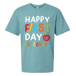 Happy First Day Of Preschool Student Teacher Preschool Gift Sueded Cloud Jersey T-Shirt