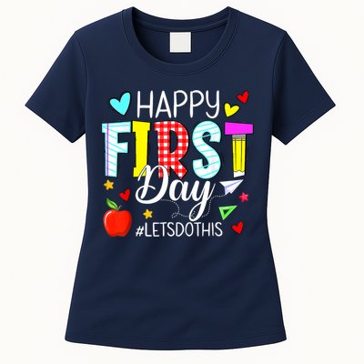 Happy First Day Lets Do This Welcome Back To School Teacher Womens T-Shirt
