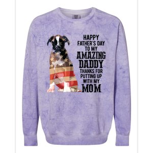 Happy Fathers Day To My Amazing Daddy Boxer Dog Colorblast Crewneck Sweatshirt