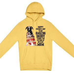 Happy Fathers Day To My Amazing Daddy Boxer Dog Premium Pullover Hoodie