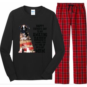 Happy Fathers Day To My Amazing Daddy Boxer Dog Long Sleeve Pajama Set