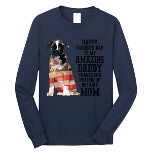 Happy Fathers Day To My Amazing Daddy Boxer Dog Long Sleeve Shirt