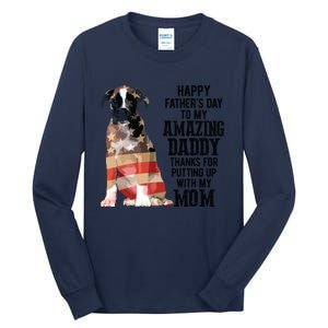 Happy Fathers Day To My Amazing Daddy Boxer Dog Tall Long Sleeve T-Shirt