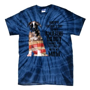 Happy Fathers Day To My Amazing Daddy Boxer Dog Tie-Dye T-Shirt