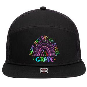 Happy First Day Of School 6Th Grade Gift 7 Panel Mesh Trucker Snapback Hat