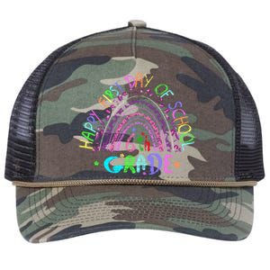 Happy First Day Of School 6Th Grade Gift Retro Rope Trucker Hat Cap