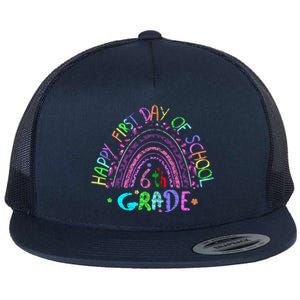 Happy First Day Of School 6Th Grade Gift Flat Bill Trucker Hat