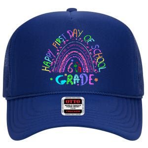 Happy First Day Of School 6Th Grade Gift High Crown Mesh Back Trucker Hat