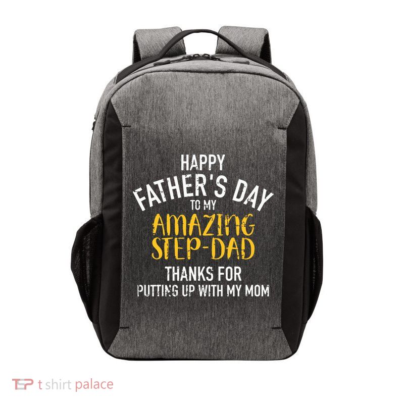 Happy Fathers Day Step Dad Vector Backpack