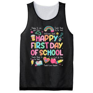 Happy First Day Of School Teacher Back To School Mesh Reversible Basketball Jersey Tank