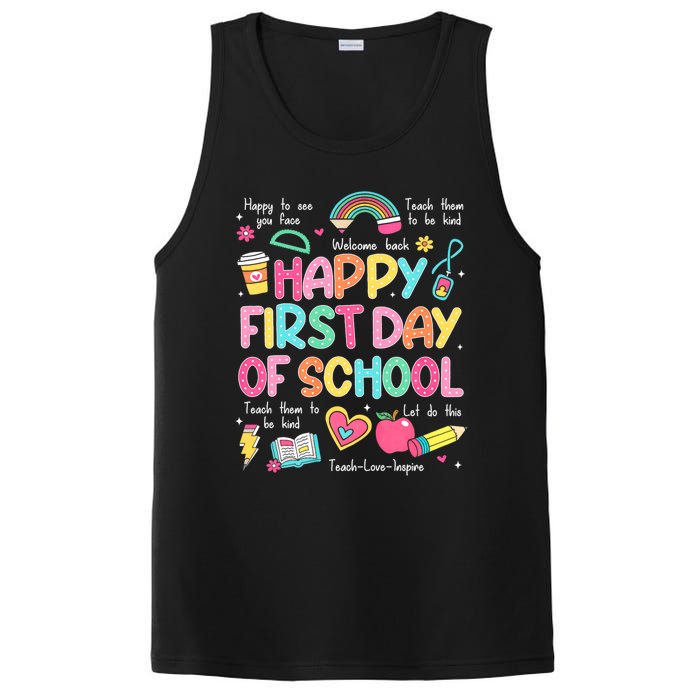 Happy First Day Of School Teacher Back To School PosiCharge Competitor Tank