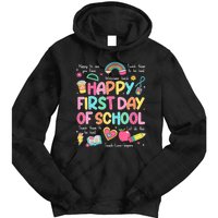 Happy First Day Of School Teacher Back To School Tie Dye Hoodie