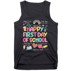 Happy First Day Of School Teacher Back To School Tank Top