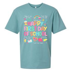 Happy First Day Of School Teacher Back To School Sueded Cloud Jersey T-Shirt