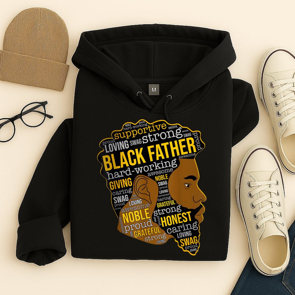 Happy Father Day Black Father King Afro African Man Hoodie