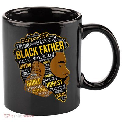 Happy Father Day Black Father King Afro African Man 11oz C Handle Ceramic Mug