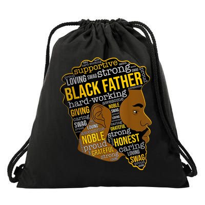 Happy Father Day Black Father King Afro African Man Drawstring Bag