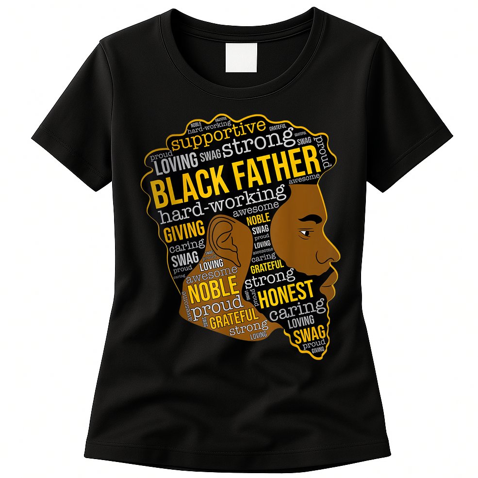 Happy Father Day Black Father King Afro African Man Womens T-Shirt