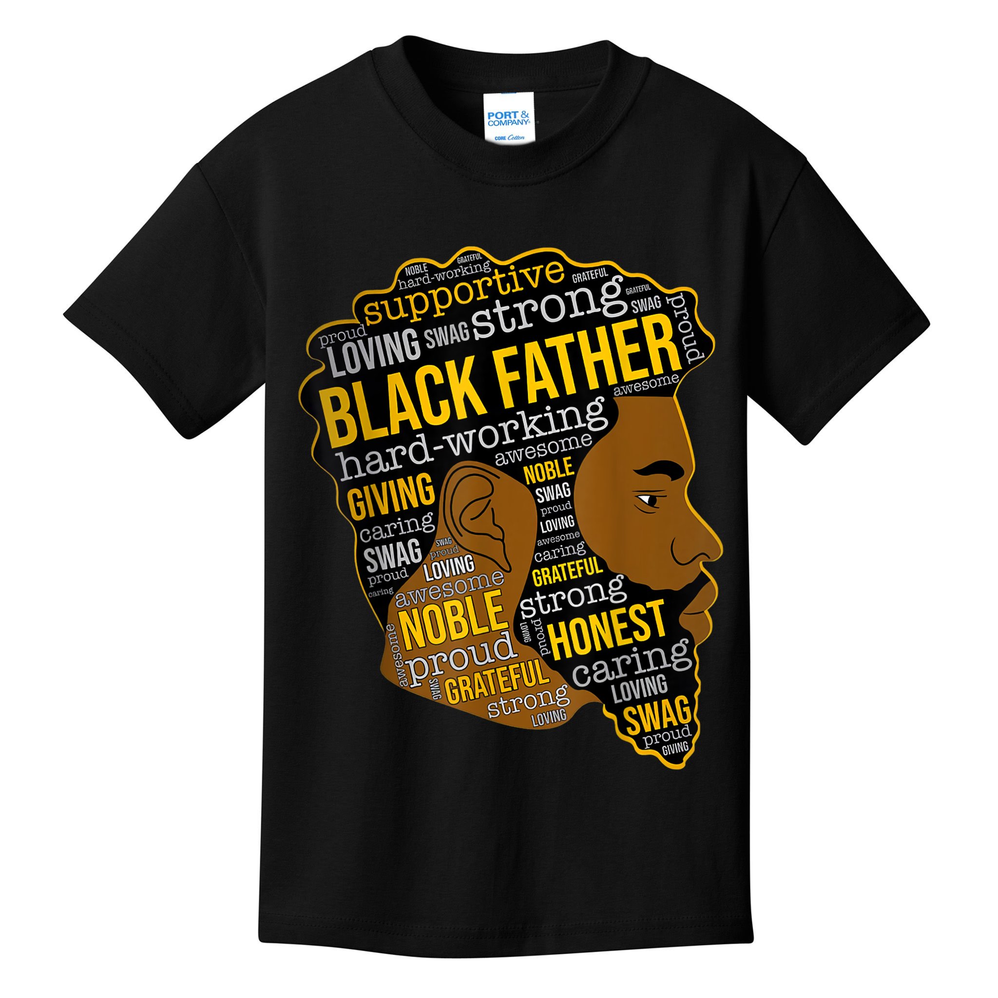 Happy Father Day Black Father King Afro African Man Kids T-Shirt