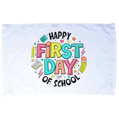 Happy First Day Of School For Teacher Microfiber Hand Towel