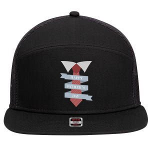 Happy Father's Day Tie 7 Panel Mesh Trucker Snapback Hat