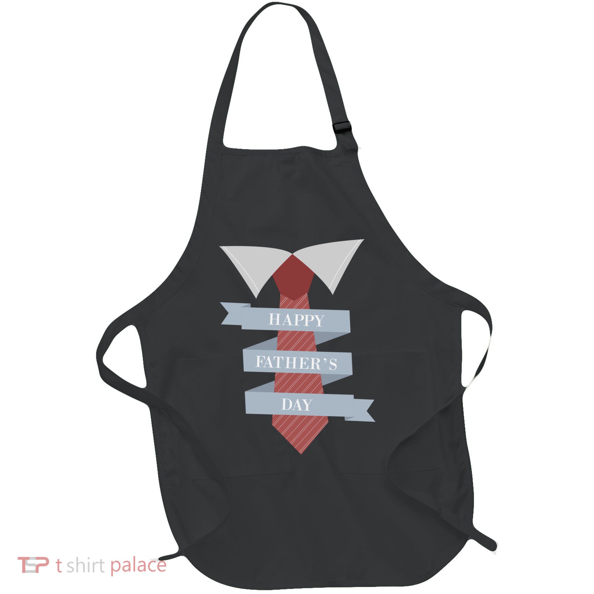 Happy Father's Day Tie Full-Length Apron With Pockets