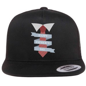 Happy Father's Day Tie Flat Bill Trucker Hat