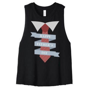 Happy Father's Day Tie Women's Racerback Cropped Tank