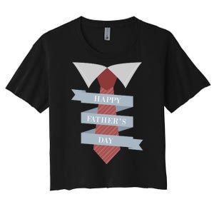 Happy Father's Day Tie Women's Crop Top Tee