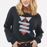 Happy Father's Day Tie Cropped Pullover Crew