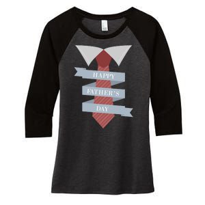 Happy Father's Day Tie Women's Tri-Blend 3/4-Sleeve Raglan Shirt