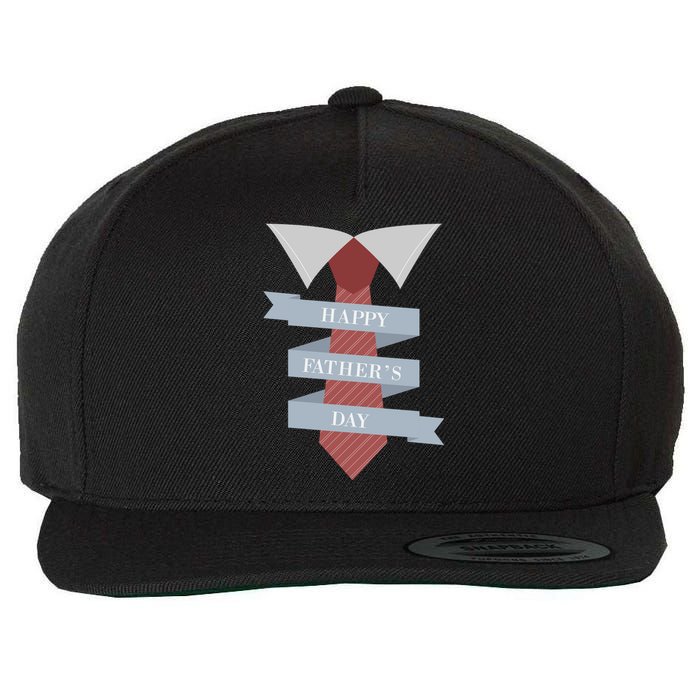 Happy Father's Day Tie Wool Snapback Cap