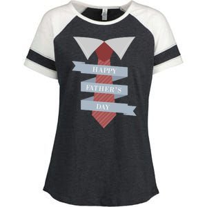 Happy Father's Day Tie Enza Ladies Jersey Colorblock Tee