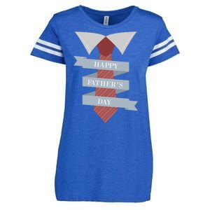 Happy Father's Day Tie Enza Ladies Jersey Football T-Shirt