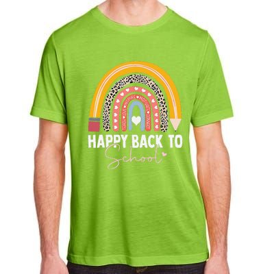 Happy First Day Of School For Teacher Student Rainbow Adult ChromaSoft Performance T-Shirt