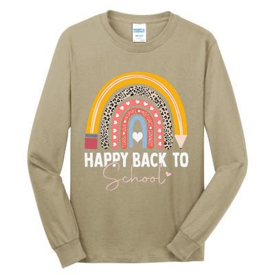 Happy First Day Of School For Teacher Student Rainbow Tall Long Sleeve T-Shirt